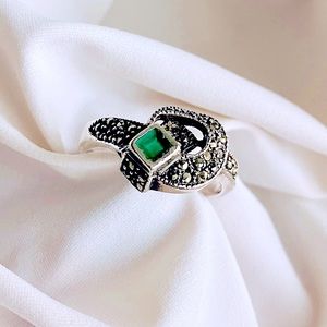 Final price 🔥Vintage Sterling Silver Marcasite ring made in USSR, size 8.5